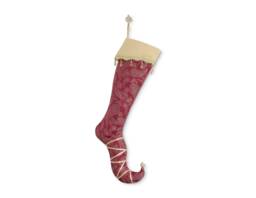 Christmas Elf Stocking Dame Guenievre Pink Gold Luxurious Winter Decoration Holidays Decor - thumbnail 1