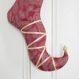 Christmas Elf Stocking Dame Guenievre Pink Gold Luxurious Winter Decoration Holidays Decor - thumbnail 4