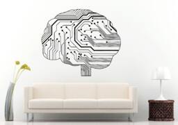 Neurelectric Human Brain Circuit Board Wall Decal Vinyl Sticker Mural Room Decor L1073 - thumbnail 1