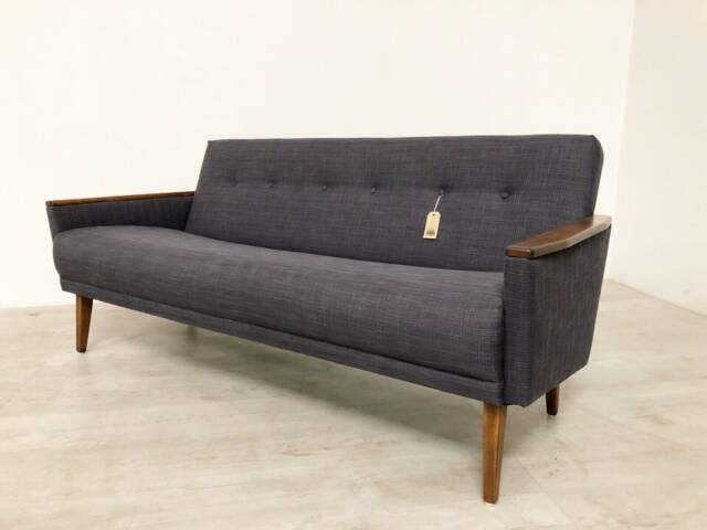 Vintage Inspired Danish Mid Century 60S 3 Seater Cocktail Sofa Settee in Grey Model 55 - image 1