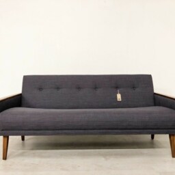 Vintage Inspired Danish Mid Century 60S 3 Seater Cocktail Sofa Settee in Grey Model 55 - thumbnail 3