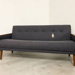 Vintage Inspired Danish Mid Century 60S 3 Seater Cocktail Sofa Settee in Grey Model 55 - thumbnail 4
