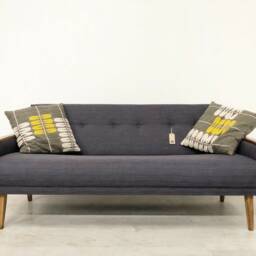 Vintage Inspired Danish Mid Century 60S 3 Seater Cocktail Sofa Settee in Grey Model 55 - thumbnail 2