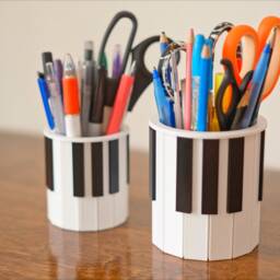 Piano Keys Planter 3D Printed Pen & Pencil Holder - Musician Gift - thumbnail 2