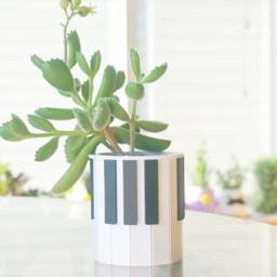 Piano Keys Planter 3D Printed Pen & Pencil Holder - Musician Gift - thumbnail 3