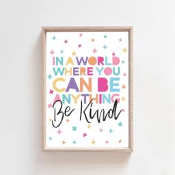 Set Of 3 Girls Nursery Prints, Rainbow Bedroom Decor, Be Kind, Wall Art, Playroom Pastel - thumbnail 3