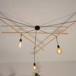 Asterism Light Fixture 5 Bulbs Black Scandinavian Pendant Ceiling For Living Room Minimalist Design Modern Chandelier - thumbnail 3