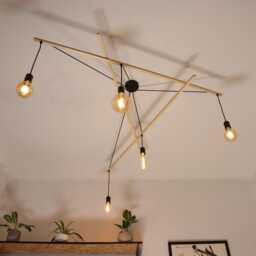 Asterism Light Fixture 5 Bulbs Black Scandinavian Pendant Ceiling For Living Room Minimalist Design Modern Chandelier