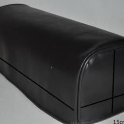 Black Pair Faux Leather Classic Style Antimacassar Sofa Chair Arm Cap Protectors - thumbnail 3