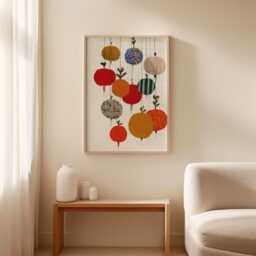 Mid Century Vegetable Poster - Patterned Radish Art Print Colorful Kitchen Wall Decor - thumbnail 3