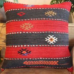 50cm - 20In Vintage Kilim Pillow Cover Handwoven - Large Medium Square Cushion Sofa - thumbnail 2
