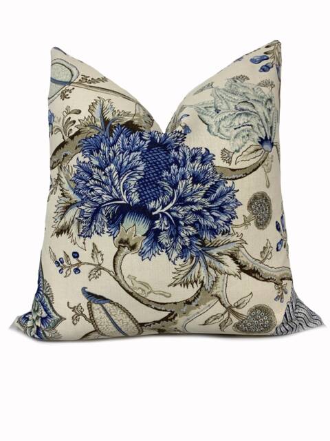 Scalamandre Pondicherry Delft Cushion Cover Pillow Double Sided - image 1