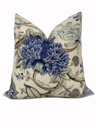 Scalamandre Pondicherry Delft Cushion Cover Pillow Double Sided - thumbnail 1