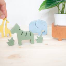 Handmade Concrete Safari Animal Figures Nursery Shelf Decor - thumbnail 2