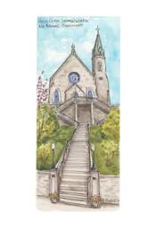 Holy Cross Immaculata Watercolor Print, Cincinnati, Ohio - thumbnail 3