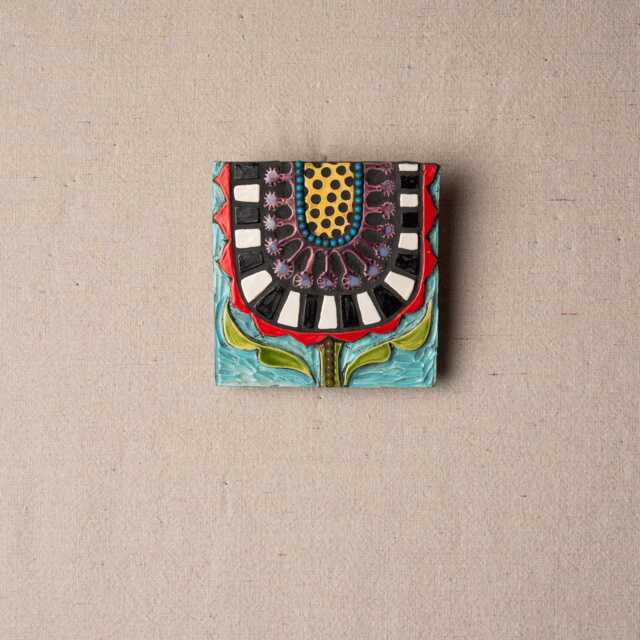 Handmade Ceramic & Mosaic Wall Art Cropped Blossom in Blue Sky - image 1