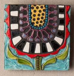 Handmade Ceramic & Mosaic Wall Art Cropped Blossom in Blue Sky - thumbnail 3