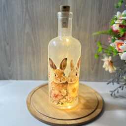 Rabbit Led Bottle Lamp, Home Decor, Mother's Day Gift - thumbnail 2