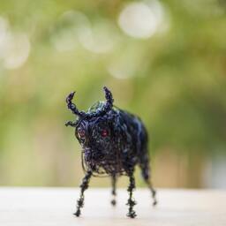 Bull Figurine, Taurus Gift, Stay Strong Wire Art, Statue, Sign, Zodiac Gift - thumbnail 2
