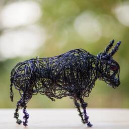 Bull Figurine, Taurus Gift, Stay Strong Wire Art, Statue, Sign, Zodiac Gift - thumbnail 4