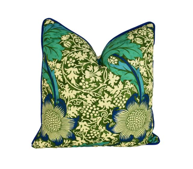 William Morris & Ben Pentreath - Kennet Olive/Turquoise Cushion Cover Throw Pillow Designer Home Decor - image 1