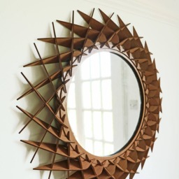 26 Inch Round Wooden Wall Hanging Mirror Intricate Handcrafted Frame, Statement Piece For Elegant Home D??cor - thumbnail 2