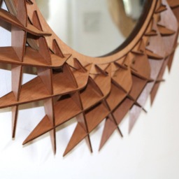 26 Inch Round Wooden Wall Hanging Mirror Intricate Handcrafted Frame, Statement Piece For Elegant Home D??cor - thumbnail 3