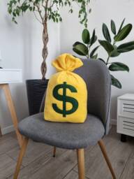 Money Bag Emoji Pillow - Cushion With Dolar Sign Bag Money Birthday Present Gift For Friends - Softdecor - thumbnail 1