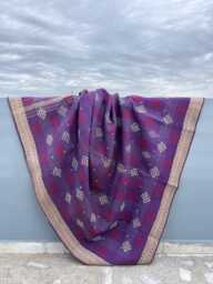 Artisan Cotton Kantha Quilt Reversible Patchwork Block Print Decorative Throw - thumbnail 1