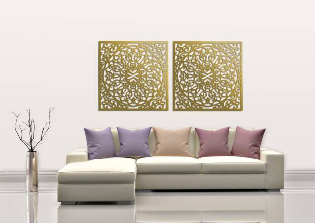 3D Stylish Wood Wall Art Decor, Moroccan Panel, Openwork Ornament Picture, Living Room, Decorative Wooden Panel, Gift Idea - image 1