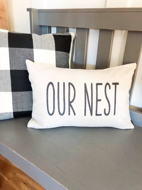 Our Nest Linen Pillow Cover Rustic Farmhouse Throw - image 1