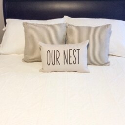 Our Nest Linen Pillow Cover Rustic Farmhouse Throw - thumbnail 2