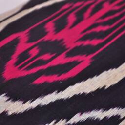 Red Black Ikat Lumbar Pillow Cover, Long Body - thumbnail 3