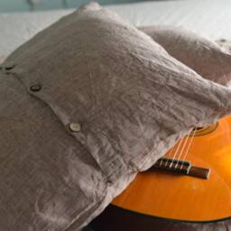 Linen Duvet Cover Set in A Rose Brown Color With 2 X Euro Pillow Shams Square Queen King Twin Pure Linen Bedding - thumbnail 3