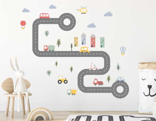 City Road Car Wall Sticker Decals - Children's Nursery Art Playroom Decor - image 1