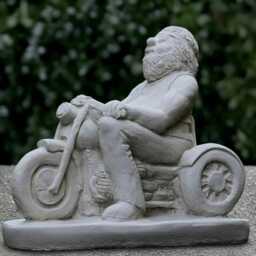 Concrete Man On Motorcycle Statue Biker Garden Sculpture Outdoor Figurine Cement Rider Ornament Gift For Lovers - thumbnail 4