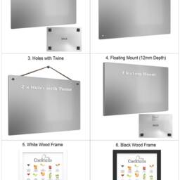 Classic Cocktail Metal Home Bar Sign Print On White. 25 Popular Cocktails Printed Onto Gloss Wall Art. Framed & Floating Mounts - thumbnail 4