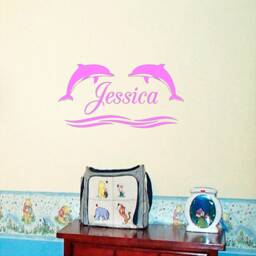 Personalized Dolphin Wall Decal Nursery, Bedroom, Playroom - thumbnail 2