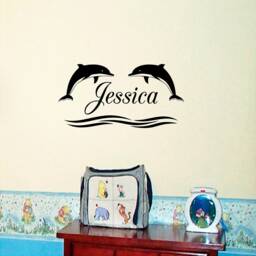 Personalized Dolphin Wall Decal Nursery, Bedroom, Playroom - thumbnail 1