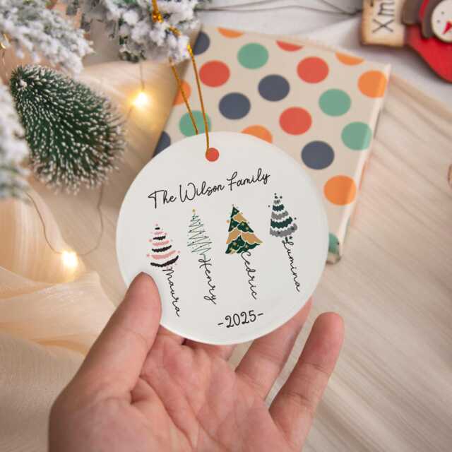 Personalized Christmas Tree Decor, Family Bauble, Ornament 2024, Hanging Xmas Gift - image 1