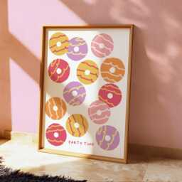 Party Ring Time Print Wall Art Print, Kitchen Poster, Cute Food For Kitchen, Retro British Biscuit 2580 - thumbnail 2