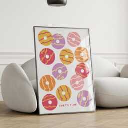 Party Ring Time Print Wall Art Print, Kitchen Poster, Cute Food For Kitchen, Retro British Biscuit 2580 - thumbnail 3