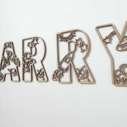 Space Themed Wooden Letters - Astrology Theme Name Decoration Personalised Sign Children's Bedroom Playroom Wall Art Rocket Stars - thumbnail 3