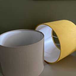 Yellow Linen Drum Lampshade Handmade Table/Floor/Ceiling Lampshade - thumbnail 3