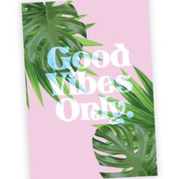 Good Vibes Only Leaf Wall Art Print Botanical Typography Poster Modern Home Decor Framed Or Unframed Gift For Living Room Office - thumbnail 2