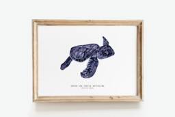 Green Sea Turtle Hatchling Art Print - Chelonia Mydas Watercolor Wall Nursery D??cor Living, Bathroom Kid's Room Poster Gifts - thumbnail 1