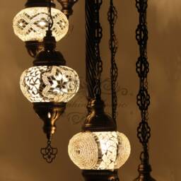 7 Ball Turkish Mosaic Floor Lamp With Large Globes, Lambader - thumbnail 3