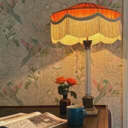 The Rust Peggy Fringed Lampshade Art Deco Style, Handmade in England - thumbnail 3