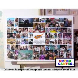 Family Holiday Travel Wedding Custom Quote Personalised 40 Picture Photo Board Collage Wall Art Framed Canvas Print Christmas Gift - thumbnail 3