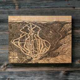 Wildcat, New Hampshire Ski Trail Map - Engraved Wood Wall Art, Winter Sport Cabin Decor, Snowboard Mountain Trails, Personalize Family Gift - thumbnail 2
